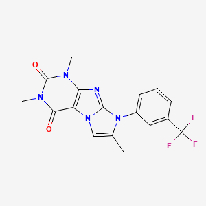 molecular formula C17H14F3N5O2 B2745150 1,3,7-trimethyl-8-[3-(trifluoromethyl)phenyl]-1H-imidazo[2,1-f]purine-2,4(3H,8H)-dione CAS No. 893367-32-3