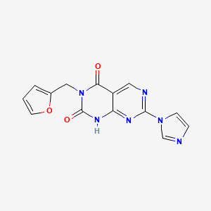 molecular formula C14H10N6O3 B2745151 3-(furan-2-ylmethyl)-7-(1H-imidazol-1-yl)pyrimido[4,5-d]pyrimidine-2,4(1H,3H)-dione CAS No. 1255783-94-8