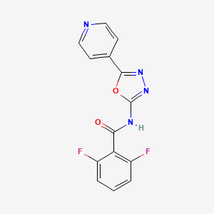 molecular formula C14H8F2N4O2 B2745152 2,6-difluoro-N-(5-(pyridin-4-yl)-1,3,4-oxadiazol-2-yl)benzamide CAS No. 887867-89-2