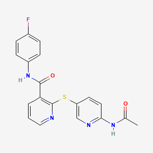 2-{[6-(acetylamino)-3-pyridinyl]sulfanyl}-N-(4-fluorophenyl)nicotinamide