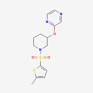 2-((1-((5-Methylthiophen-2-yl)sulfonyl)piperidin-3-yl)oxy)pyrazine