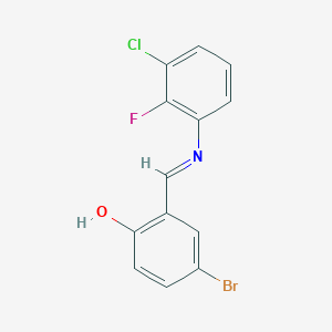 molecular formula C13H8BrClFNO B2745161 4-溴-2-{(E)-[(3-氯-2-氟苯基)亚亚甲基]苯酚 CAS No. 1232820-73-3