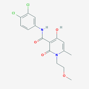 molecular formula C16H16Cl2N2O4 B2745166 N-(3,4-dichlorophenyl)[4-hydroxy-1-(2-methoxyethyl)-6-methyl-2-oxo(3-hydropyri dyl)]carboxamide CAS No. 883482-43-7