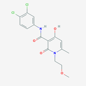 molecular formula C16H16Cl2N2O4 B2745166 N-(3,4-二氯苯基)[4-羟基-1-(2-甲氧基乙基)-6-甲基-2-氧代(3-羟基吡啶基)]戊酰胺 CAS No. 883482-43-7