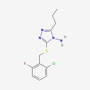 molecular formula C12H14ClFN4S B2745167 5-[(6-Chloro-2-fluorophenyl)methylthio]-3-propyl-1,2,4-triazole-4-ylamine CAS No. 459210-10-7