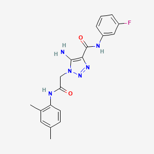 molecular formula C19H19FN6O2 B2745171 5-amino-1-[2-(2,4-dimethylanilino)-2-oxoethyl]-N-(3-fluorophenyl)triazole-4-carboxamide CAS No. 866345-82-6