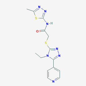 2-(4-Ethyl-5-pyridin-4-yl-4H-[1,2,4]triazol-3-ylsulfanyl)-N-(5-methyl-[1,3,4]thiadiazol-2-yl)-acetamide