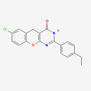 molecular formula C19H15ClN2O2 B2745183 7-chloro-2-(4-ethylphenyl)-3H-chromeno[2,3-d]pyrimidin-4(5H)-one CAS No. 899217-69-7