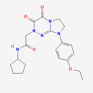 molecular formula C20H25N5O4 B2745185 N-cyclopentyl-2-(8-(4-ethoxyphenyl)-3,4-dioxo-3,4,7,8-tetrahydroimidazo[2,1-c][1,2,4]triazin-2(6H)-yl)acetamide CAS No. 941890-88-6