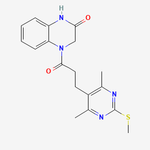 molecular formula C18H20N4O2S B2745188 4-{3-[4,6-Dimethyl-2-(methylsulfanyl)pyrimidin-5-yl]propanoyl}-1,2,3,4-tetrahydroquinoxalin-2-one CAS No. 1110876-21-5