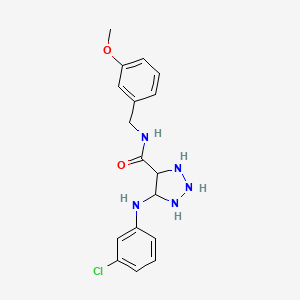 molecular formula C17H16ClN5O2 B2745190 5-[(3-chlorophenyl)amino]-N-[(3-methoxyphenyl)methyl]-1H-1,2,3-triazole-4-carboxamide CAS No. 1291858-44-0