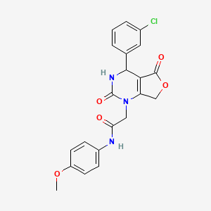 molecular formula C21H18ClN3O5 B2745191 2-(4-(3-氯苯基)-2,5-二氧杂-3,4-二氢呋喃[3,4-d]嘧啶-1(2H,5H,7H)-基)-N-(4-甲氧基苯基)乙酰胺 CAS No. 1251566-56-9