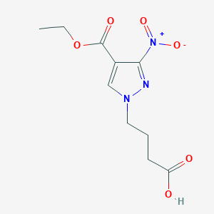 molecular formula C10H13N3O6 B2745193 4-[4-(ethoxycarbonyl)-3-nitro-1H-pyrazol-1-yl]butanoic acid CAS No. 1856031-15-6
