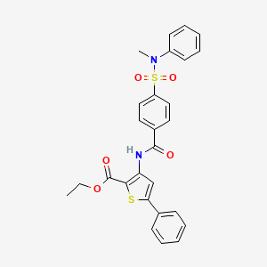 molecular formula C27H24N2O5S2 B2745196 ethyl 3-{4-[methyl(phenyl)sulfamoyl]benzamido}-5-phenylthiophene-2-carboxylate CAS No. 392290-15-2