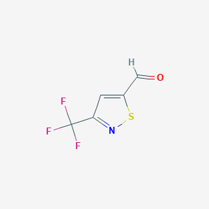 molecular formula C5H2F3NOS B2745198 3-(Trifluoromethyl)-1,2-thiazole-5-carbaldehyde CAS No. 1784002-13-6