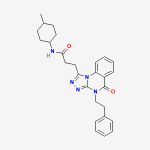 molecular formula C27H31N5O2 B2745199 N-(4-methylcyclohexyl)-3-[5-oxo-4-(2-phenylethyl)-4,5-dihydro[1,2,4]triazolo[4,3-a]quinazolin-1-yl]propanamide CAS No. 902963-77-3