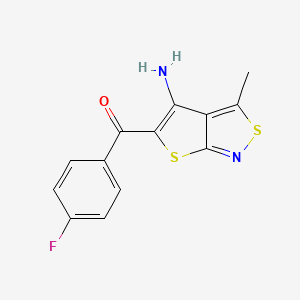 molecular formula C13H9FN2OS2 B2745203 (4-氨基-3-甲基噻吩并[2,3-c]异噻唑-5-基)(4-氟苯基)甲酮 CAS No. 339017-36-6