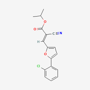 molecular formula C17H14ClNO3 B2745210 (E)-isopropyl 3-(5-(2-chlorophenyl)furan-2-yl)-2-cyanoacrylate CAS No. 301339-09-3