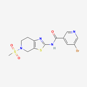 molecular formula C13H13BrN4O3S2 B2745211 5-bromo-N-(5-(methylsulfonyl)-4,5,6,7-tetrahydrothiazolo[5,4-c]pyridin-2-yl)nicotinamide CAS No. 1428359-47-0