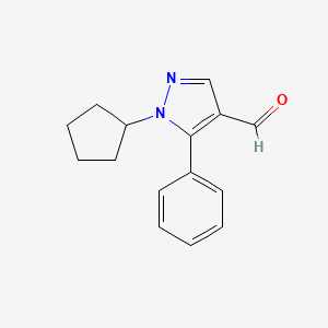 B2745212 1-cyclopentyl-5-phenyl-1H-pyrazole-4-carbaldehyde CAS No. 1307387-08-1
