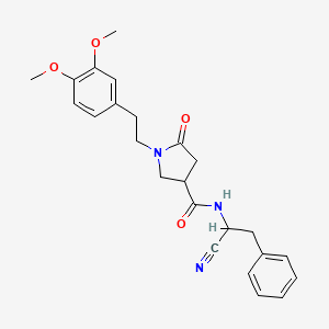 molecular formula C24H27N3O4 B2745219 N-(1-cyano-2-phenylethyl)-1-[2-(3,4-dimethoxyphenyl)ethyl]-5-oxopyrrolidine-3-carboxamide CAS No. 1445714-78-2