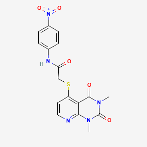 molecular formula C17H15N5O5S B2745232 2-((1,3-二甲基-2,4-二氧-1,2,3,4-四氢吡啶并[2,3-d]嘧啶-5-基)硫代)-N-(4-硝基苯基)乙酰胺 CAS No. 899941-47-0