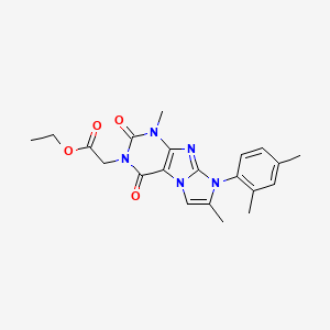 molecular formula C21H23N5O4 B2745233 Ethyl 2-[6-(2,4-dimethylphenyl)-4,7-dimethyl-1,3-dioxopurino[7,8-a]imidazol-2-yl]acetate CAS No. 878727-45-8