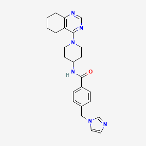 molecular formula C24H28N6O B2745234 4-((1H-imidazol-1-yl)methyl)-N-(1-(5,6,7,8-tetrahydroquinazolin-4-yl)piperidin-4-yl)benzamide CAS No. 2034265-20-6