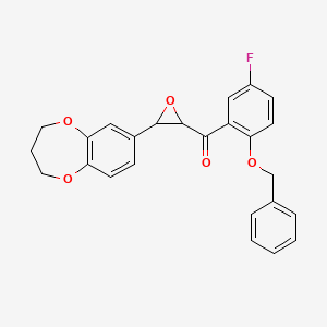 molecular formula C25H21FO5 B2745235 [2-(benzyloxy)-5-fluorophenyl][3-(3,4-dihydro-2H-1,5-benzodioxepin-7-yl)oxiran-2-yl]methanone CAS No. 307509-08-6
