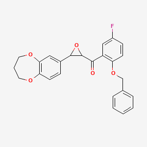 molecular formula C25H21FO5 B2745235 [2-(苄氧基)-5-氟苯基][3-(3,4-二氢-2H-1,5-苯并二氧杂环戊烷-7-基)环氧丙烷-2-基]甲酮 CAS No. 307509-08-6