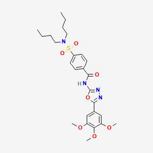 molecular formula C26H34N4O7S B2745238 4-(dibutylsulfamoyl)-N-[5-(3,4,5-trimethoxyphenyl)-1,3,4-oxadiazol-2-yl]benzamide CAS No. 533870-79-0