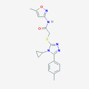 2-{[4-cyclopropyl-5-(4-methylphenyl)-4H-1,2,4-triazol-3-yl]sulfanyl}-N-(5-methyl-1,2-oxazol-3-yl)acetamide