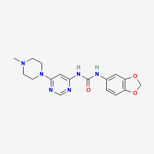 molecular formula C17H20N6O3 B2745245 1-(Benzo[d][1,3]dioxol-5-yl)-3-(6-(4-methylpiperazin-1-yl)pyrimidin-4-yl)urea CAS No. 1396811-46-3