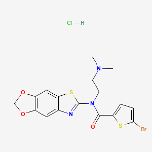 molecular formula C17H17BrClN3O3S2 B2745246 N-([1,3]dioxolo[4',5':4,5]benzo[1,2-d]thiazol-6-yl)-5-bromo-N-(2-(dimethylamino)ethyl)thiophene-2-carboxamide hydrochloride CAS No. 1216988-42-9