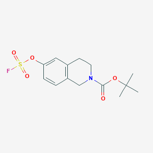 molecular formula C14H18FNO5S B2745248 Tert-butyl 6-fluorosulfonyloxy-3,4-dihydro-1H-isoquinoline-2-carboxylate CAS No. 2411195-23-6