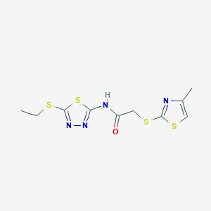 N-[5-(ethylsulfanyl)-1,3,4-thiadiazol-2-yl]-2-[(4-methyl-1,3-thiazol-2-yl)sulfanyl]acetamide