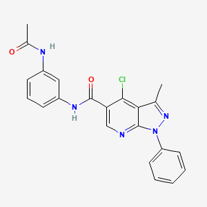 molecular formula C22H18ClN5O2 B2745260 N-(3-乙酰基苯基)-4-氯-3-甲基-1-苯基-1H-吡唑并[3,4-b]吡啶-5-甲酰胺 CAS No. 899953-01-6