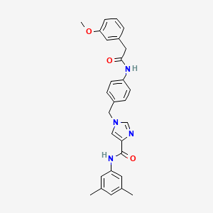 molecular formula C28H28N4O3 B2745261 N-(3,5-dimethylphenyl)-1-(4-(2-(3-methoxyphenyl)acetamido)benzyl)-1H-imidazole-4-carboxamide CAS No. 1251593-84-6