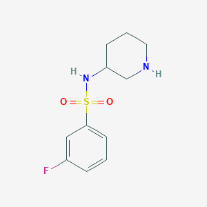 molecular formula C11H15FN2O2S B2745262 3-fluoro-N-(piperidin-3-yl)benzene-1-sulfonamide CAS No. 1016727-39-1