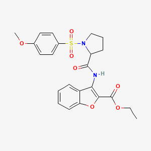 Ethyl 3-(1-((4-methoxyphenyl)sulfonyl)pyrrolidine-2-carboxamido)benzofuran-2-carboxylate
