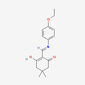molecular formula C17H21NO3 B2745271 2-[(4-Ethoxyanilino)methylidene]-5,5-dimethylcyclohexane-1,3-dione CAS No. 228421-28-1
