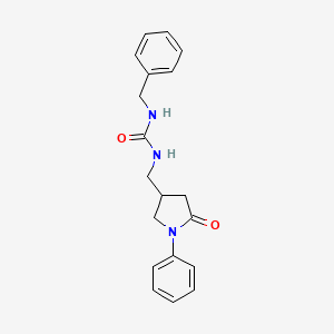 molecular formula C19H21N3O2 B2745284 1-Benzyl-3-((5-oxo-1-phenylpyrrolidin-3-yl)methyl)urea CAS No. 954695-74-0