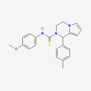 molecular formula C22H23N3OS B2745286 N-(4-methoxyphenyl)-1-(p-tolyl)-3,4-dihydropyrrolo[1,2-a]pyrazine-2(1H)-carbothioamide CAS No. 393830-31-4