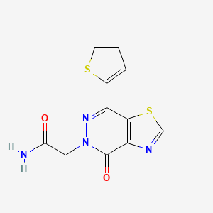 2-(2-methyl-4-oxo-7-(thiophen-2-yl)thiazolo[4,5-d]pyridazin-5(4H)-yl)acetamide