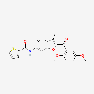 molecular formula C23H19NO5S B2745289 N-[2-(2,5-dimethoxybenzoyl)-3-methyl-1-benzofuran-6-yl]thiophene-2-carboxamide CAS No. 929504-33-6