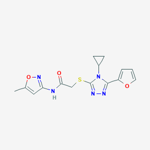 2-{[4-cyclopropyl-5-(furan-2-yl)-4H-1,2,4-triazol-3-yl]sulfanyl}-N-(5-methyl-1,2-oxazol-3-yl)acetamide