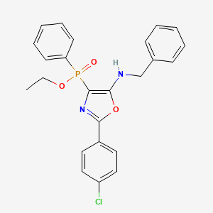 molecular formula C24H22ClN2O3P B2745291 Ethyl (5-(benzylamino)-2-(4-chlorophenyl)oxazol-4-yl)(phenyl)phosphinate CAS No. 312606-70-5