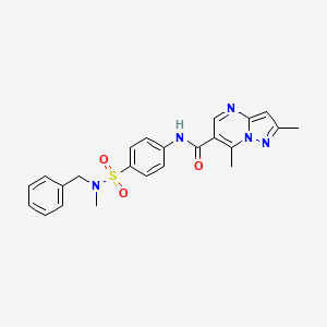 N-[4-[benzyl(methyl)sulfamoyl]phenyl]-2,7-dimethylpyrazolo[1,5-a]pyrimidine-6-carboxamide