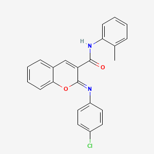 molecular formula C23H17ClN2O2 B2745300 (2Z)-2-[(4-chlorophenyl)imino]-N-(2-methylphenyl)-2H-chromene-3-carboxamide CAS No. 1327178-54-0
