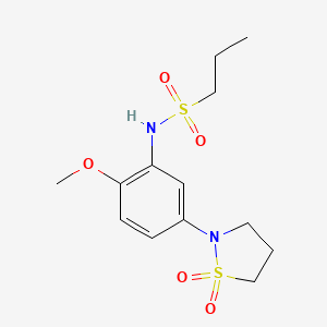 molecular formula C13H20N2O5S2 B2745301 N-(5-(1,1-dioxidoisothiazolidin-2-yl)-2-methoxyphenyl)propane-1-sulfonamide CAS No. 941886-14-2